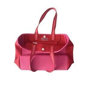 Summersalt Neoprene Tote Bag Pink Hibiscus Red Lava